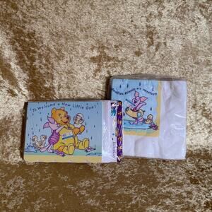 Vintage Hallmark Winnie-the-Pooh Baby Shower Invites & Napkins | Party Supplies